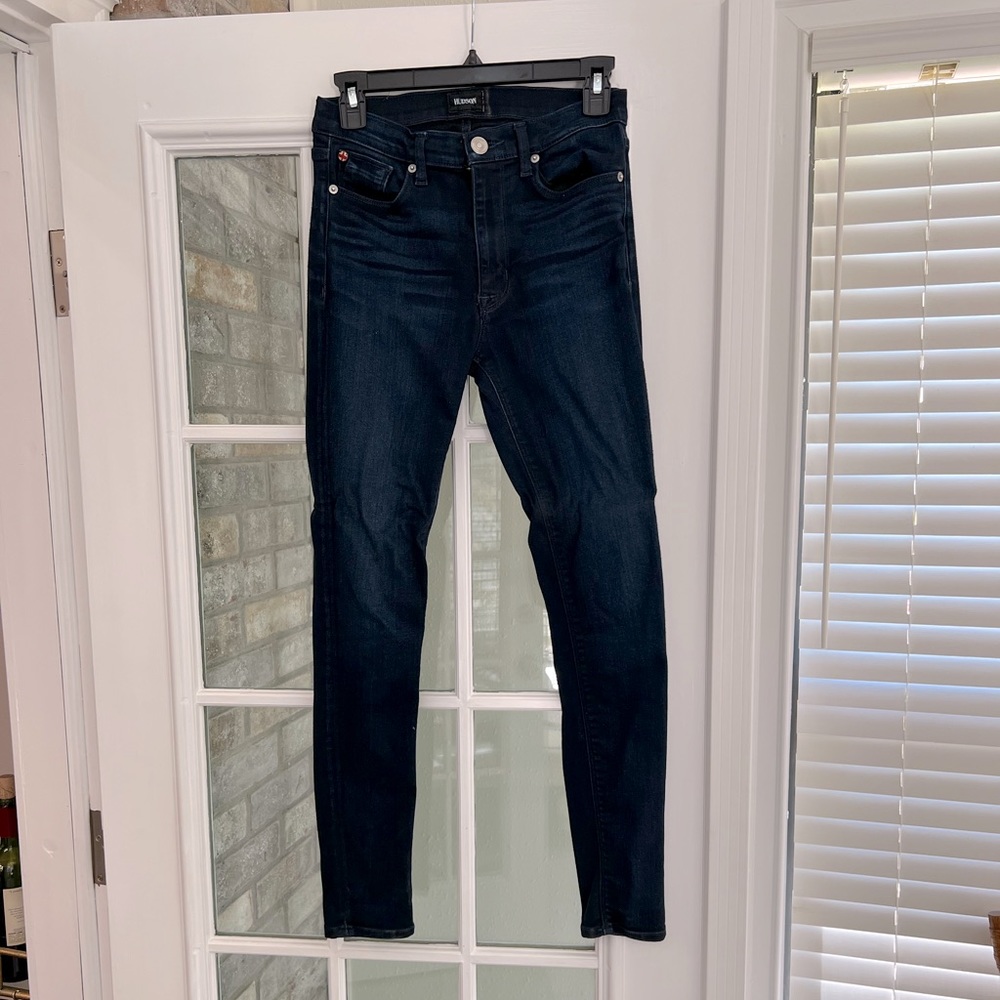 Hudson Barbara High Rise Super Skinny Jean; Size 27; dark denim